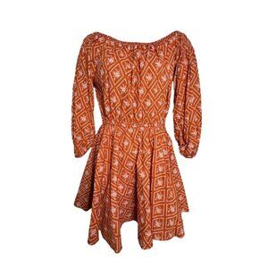 Caroline Constas Charli Off-Shoulder dress rust Size Medium Long sleeve NWT $495